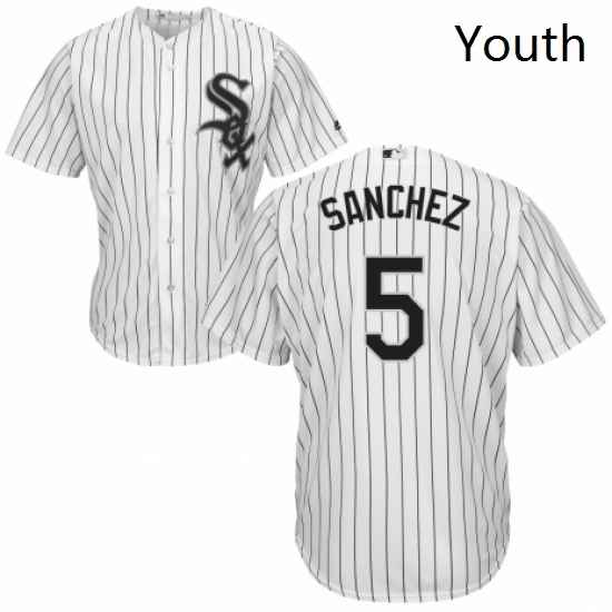 Youth Majestic Chicago White Sox 5 Yolmer Sanchez Authentic White Home Cool Base MLB Jersey